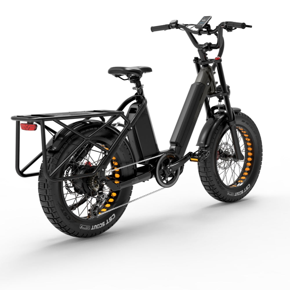 Bezior X500 Max 750W Bafang Motor 20" Fat Bike Cargo E-Bike Dual Batteries 37.5Ah Samsung Battery