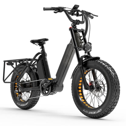 Bezior X500 Max 750W Bafang Motor 20" Fat Bike Cargo E-Bike Dual Batteries 37.5Ah Samsung Battery